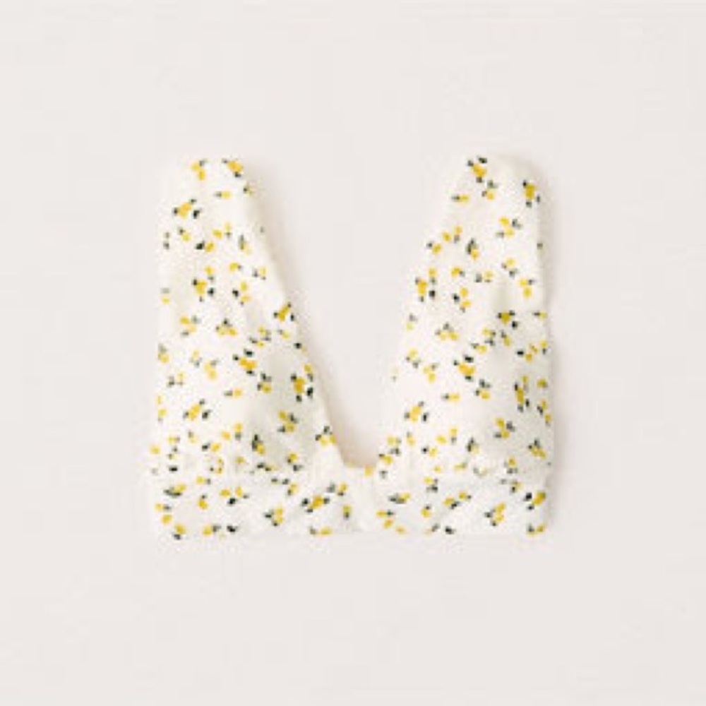 Abercrombie lemon print bikini top